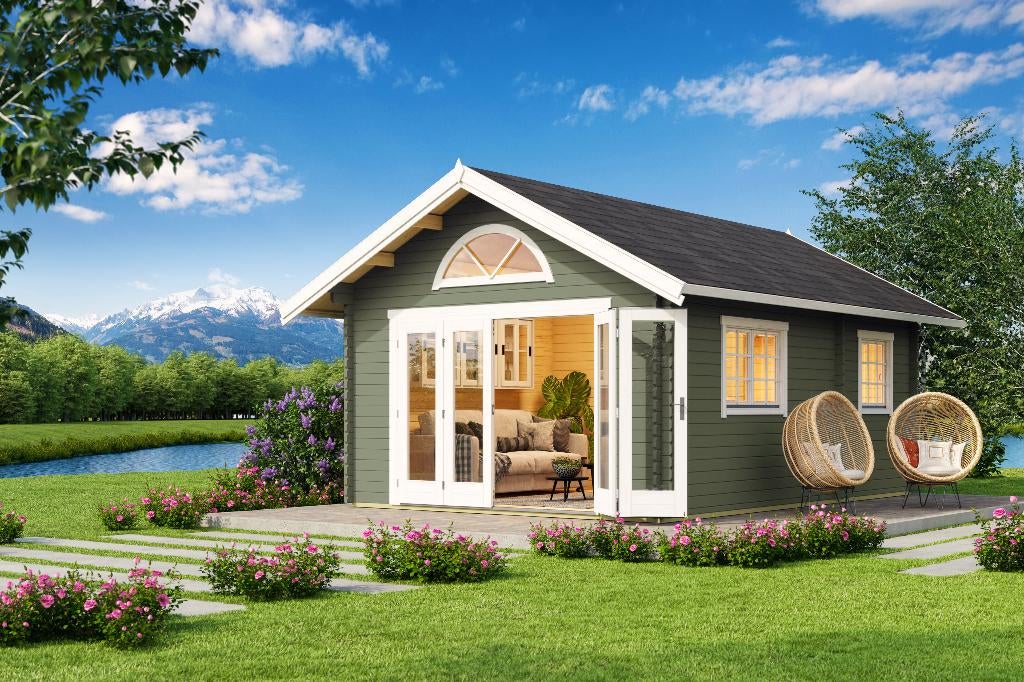 Chalet Caroline 2.3 Cabane en rondins 40 mm, Envoi, Neuf