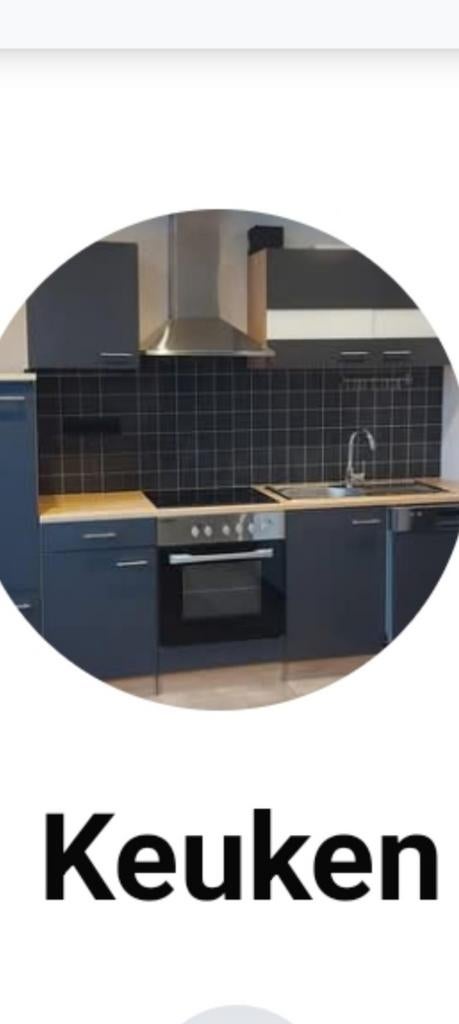 Keuken, Ophalen, Enkelwandige keuken, Zo goed als nieuw, Hout