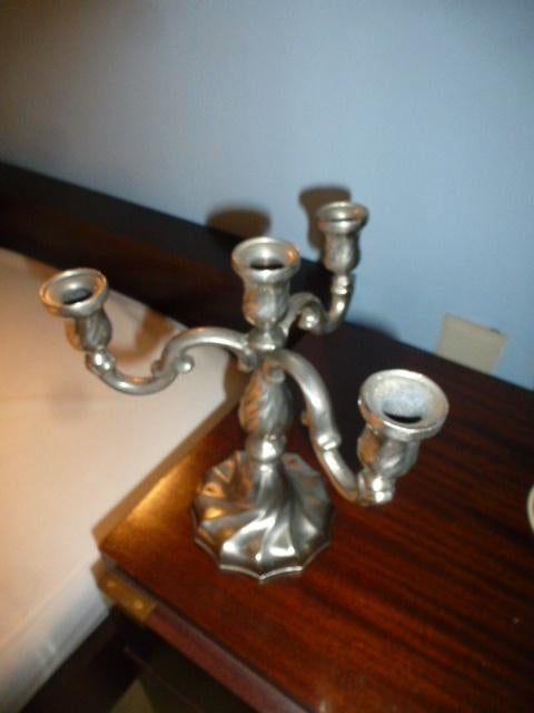 Tinnen kandelaar, Ophalen, Overige materialen