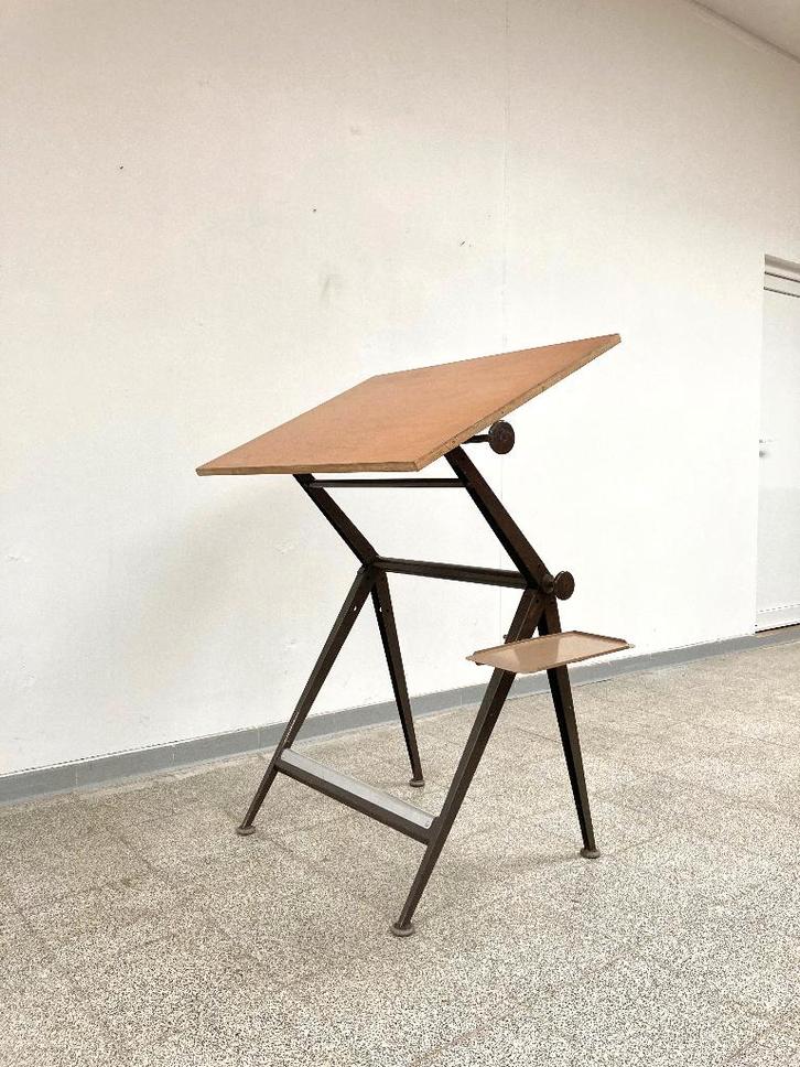 Vintage design Friso Kramer/Wim Rietveld tekentafel 1960's, Bricolage & Construction, Tables à dessin, Utilisé, Moins de 130 cm