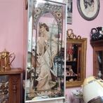 Vintage Grote Mucha spiegel, Antiek en Kunst, Ophalen