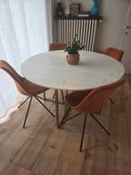 Tafel met 4 stoelen marmer blad maison du monde, Ophalen