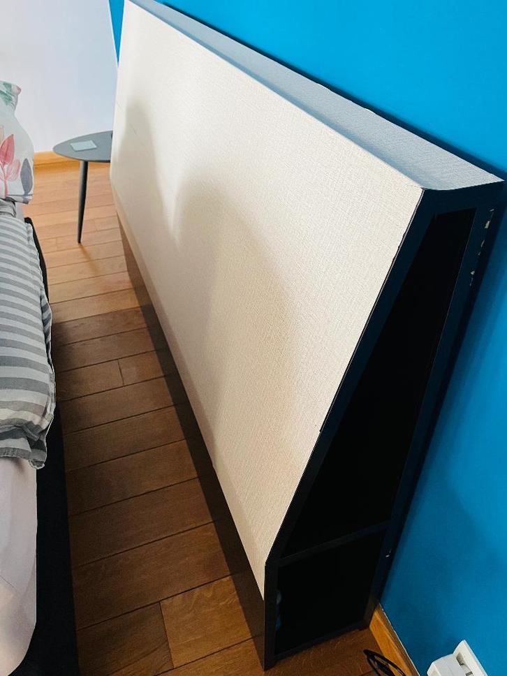 Tête de lit / hoofdbord, Maison & Meubles, Chambre à coucher | Lits, Utilisé, 160 cm, Bois, Noir, Enlèvement