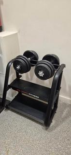 32kg Verstelbare dumbbells inclusief houder, Ophalen, Zo goed als nieuw, Benen, Dumbbell