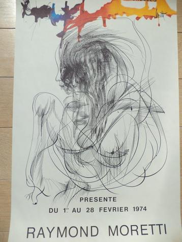 RAYMOND MORETTI 1974 Artide Editions BXL Affiche originale beschikbaar voor biedingen