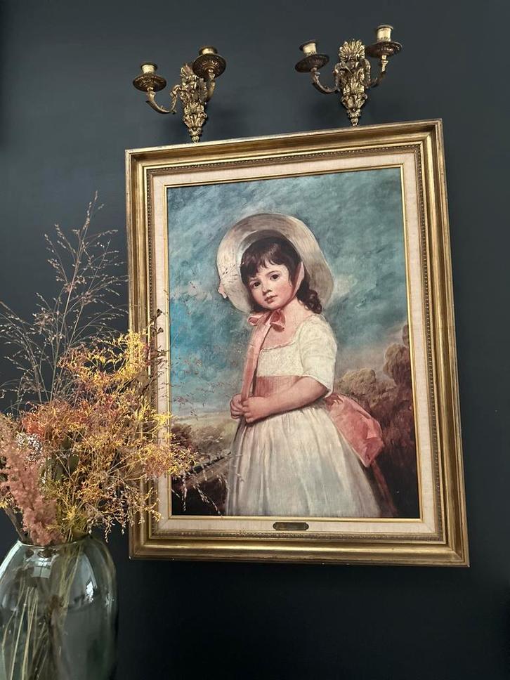 Miss Juliana Willoughby reproductie- 85 x 65 cm, Antiek en Kunst, Kunst | Schilderijen | Klassiek, Ophalen