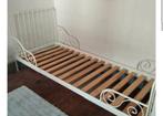Lit évolutif en métal blanc Ikea, 70 à 85 cm, Sommier à lattes, Enlèvement, 180 cm ou plus