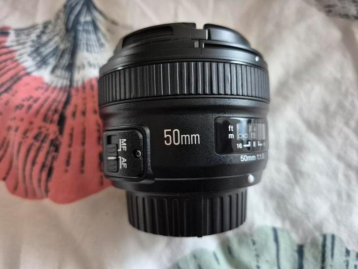 Yongnuo 50 mm 1.8 AF Nikon F Mount, Audio, Tv en Foto, Foto | Lenzen en Objectieven, Zo goed als nieuw, Ophalen