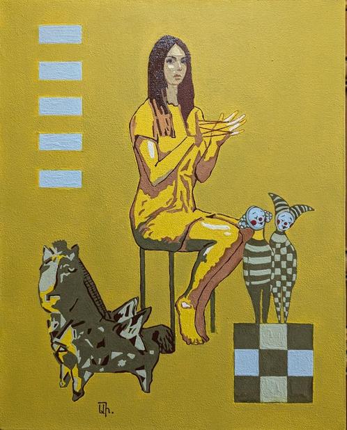"Tovenares" Een origineel schilderij, Antiek en Kunst, Kunst | Schilderijen | Modern, Verzenden