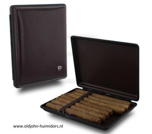 SK204 SIGARENKOKER NIKKEL MET LEER 7x W.Havanna -Senoritas, Verzamelen, Rookartikelen, Aanstekers en Luciferdoosjes, Nieuw, Tabaksdoos of Verpakking