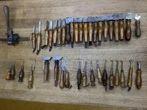 lot gereedschap leerbewerking schoenmaker, zadelmaker, Antiek en Kunst, Antiek | Gereedschap en Instrumenten, Ophalen of Verzenden