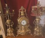Ancienne Horloge +  2,Bougeoirs Garniture Cheminée