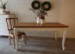 MOOIE UITSCHUIFBARE TAFEL / L 160 OF 255 CM, Huis en Inrichting, Ophalen, Gebruikt, 50 tot 100 cm, Vijf personen of meer