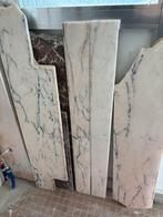 4 witte marmeren venstertabletten vensterplanken, Ophalen, Gebruikt