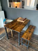 Kleine houten tafel met 2 bankjes, Ophalen