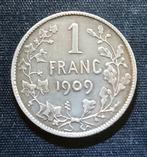 1 frank FR 1909 (Th zonder punt) - Leopold II, Postzegels en Munten, Verzenden, Zilver, Losse munt, Zilver