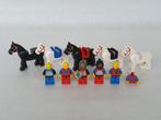 Lot vintage Lego Knights met 5 ridders en 5 paarden, Enfants & Bébés, Lego, Utilisé, Enlèvement ou Envoi