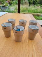 Tasses à café rétro - marque Cabanaz - gris chaud, Tasse(s) et/ou soucoupe(s), Céramique, Enlèvement ou Envoi, Neuf