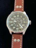 Laco Aachen 42 – automatisch horloge – pilotenhorloge – full, Comme neuf, Cuir, Acier, Enlèvement