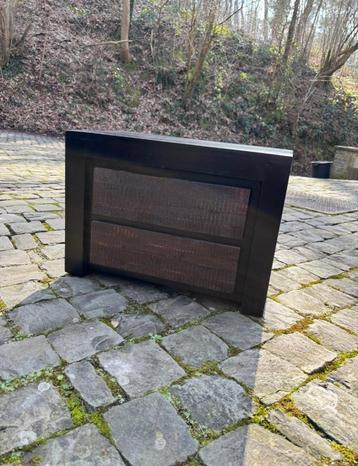 Table chevet en manguier massif 2 tiroirs, Maison & Meubles, Enlèvement, Utilisé, Bois, 45 à 65 cm