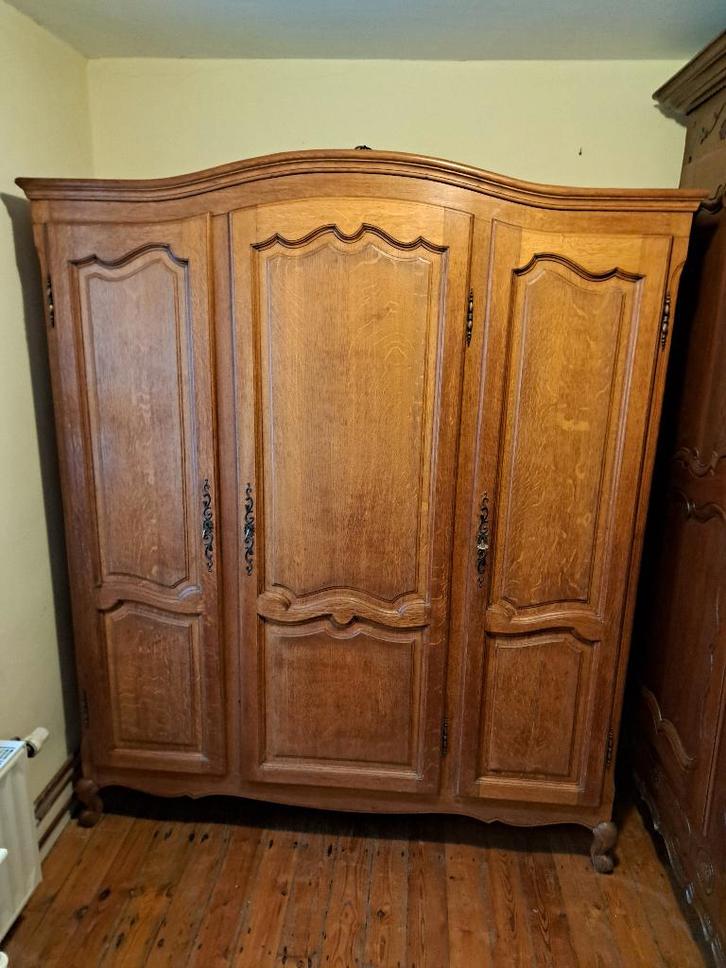garde-robe louis XV en chêne massif, Maison & Meubles, Armoires | Penderies & Garde-robes, Utilisé, 150 à 200 cm, 150 à 200 cm