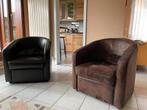 Paire de fauteuils style club, Enlèvement, Utilisé, Cuir