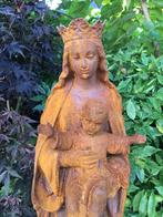 Maria met kindje jezus, gietijzer, prachtig beeld!!, Ophalen of Verzenden, Metaal, Mensenbeeld