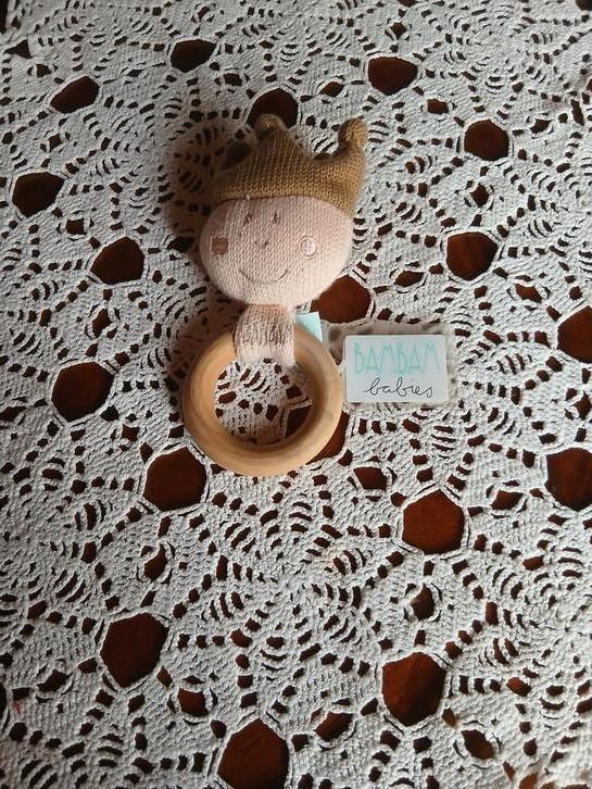 nieuwe bambam houten bijtring, Kinderen en Baby's, Speelgoed | Babyspeelgoed, Nieuw, Rammelaar, Ophalen of Verzenden