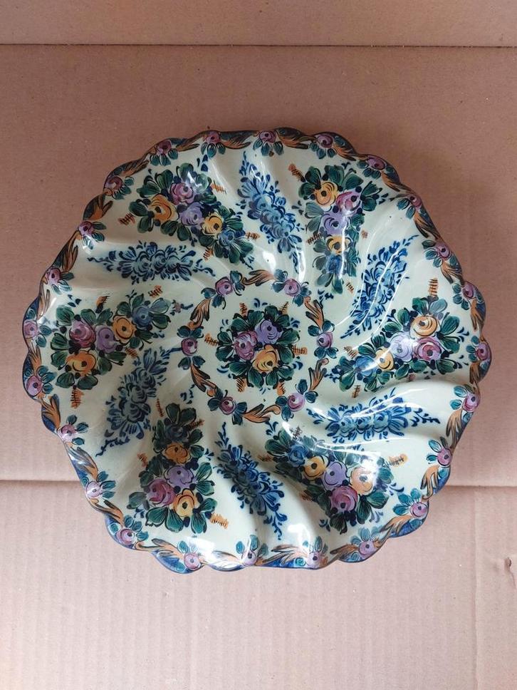 Antieke Portugese Valado-Alcobaça keramische schaal, Antiek en Kunst, Antiek | Servies los, Ophalen of Verzenden
