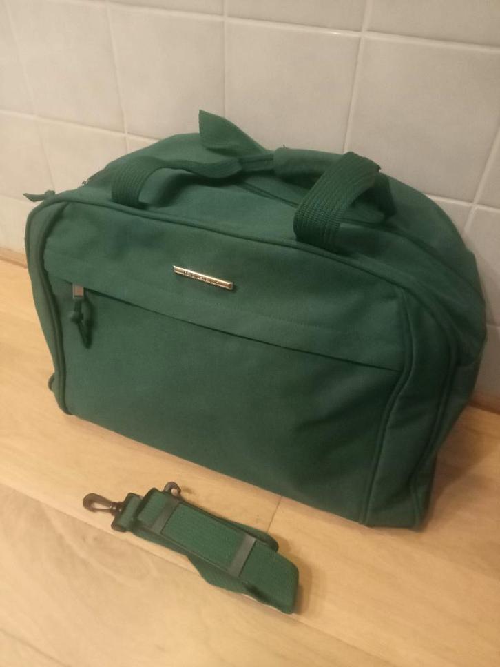 groene canvas tas met schouderriem, Handtassen en Accessoires, Tassen | Schoudertassen, Zo goed als nieuw, Groen, Ophalen of Verzenden