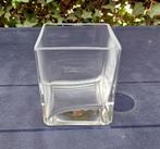 Kleine kubusvaas, Huis en Inrichting, Ophalen of Verzenden, Zo goed als nieuw, Glas