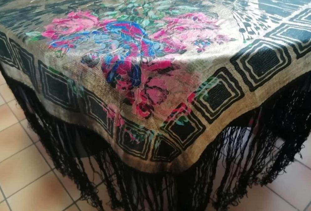 Nappe châle écharpe vintage, Antiquités & Art, Enlèvement ou Envoi
