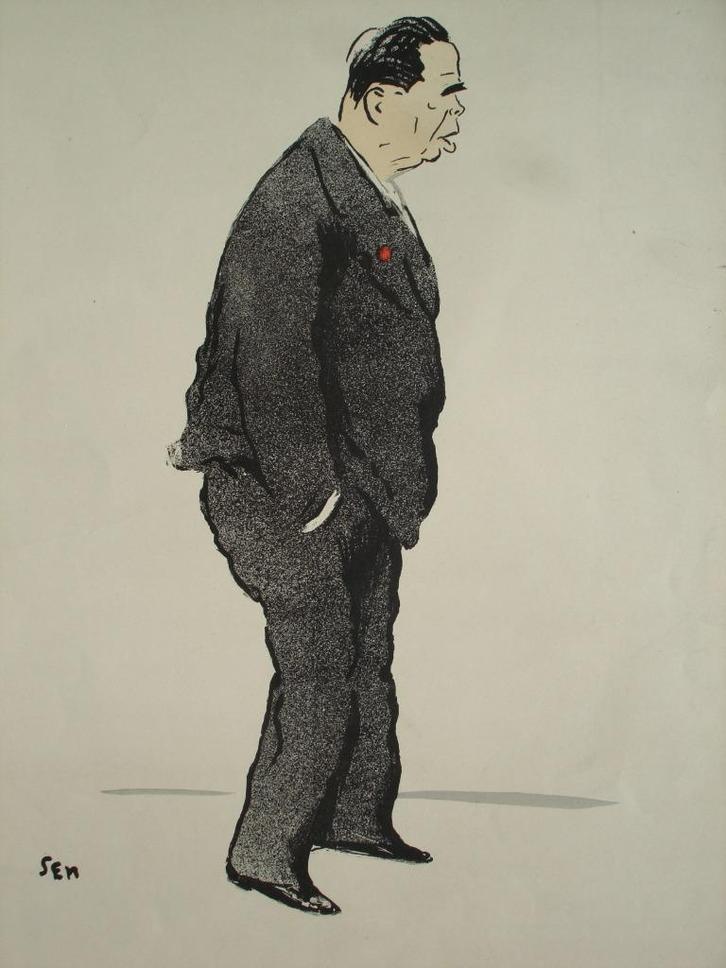 SEM Georges Goursat ca 1910 Parijs karikatuur kleurenlitho, Antiek en Kunst, Kunst | Litho's en Zeefdrukken, Ophalen of Verzenden