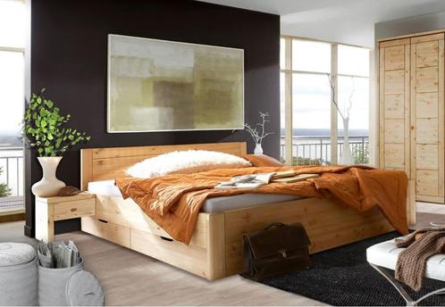Massief houten Bed ODIN & ODETTE met bedlades, Huis en Inrichting, Slaapkamer | Bedden, Nieuw, Tweepersoons, 200 cm, Hout, Verzenden