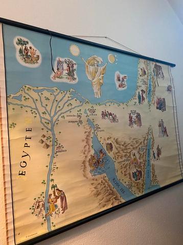 Oude schoolkaart Egypte, Antiek en Kunst, Antiek | Schoolplaten, Ophalen, Aardrijkskunde