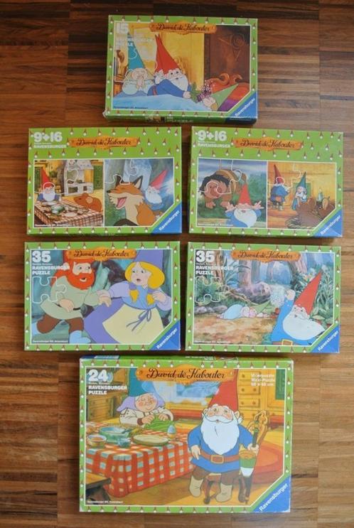 Set David de Kabouter puzzels, jaren 80, Collections, Jouets, Comme neuf, Enlèvement ou Envoi