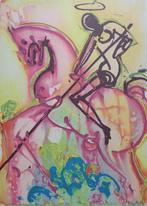 SALVADOR DALI / CHEVAUX DE DALI / KLEURLITHO / 56x36cm, Antiek en Kunst, Ophalen of Verzenden