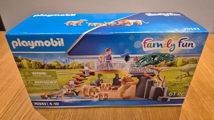 Playmobil Family Fun Leeuwen in buitenverblijf 70343, Kinderen en Baby's, Speelgoed | Playmobil, Zo goed als nieuw, Complete set