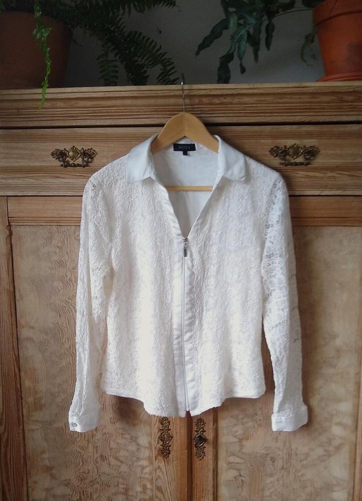 Antea feestelijk bloesje met rits, mt 44 (ES) / 38-40 (EUR), Kleding | Dames, Blouses en Tunieken, Zo goed als nieuw, Maat 38/40 (M)