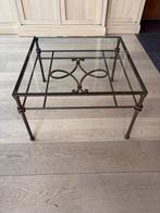 Bijzettafel met glazen tafelblad, Ophalen, 50 tot 100 cm, 50 tot 100 cm, Zo goed als nieuw