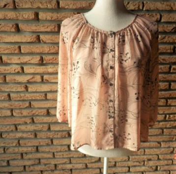 (26)- blouse femme t.40 rose et noire - H£M - beschikbaar voor biedingen