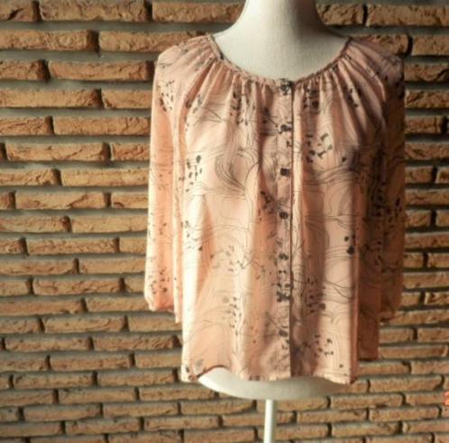 (26)- blouse femme t.40 rose et noire - H£M -, Kleding | Dames, Blouses en Tunieken, Zo goed als nieuw, Maat 38/40 (M), Roze, Ophalen of Verzenden