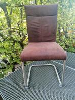 4 bruine eetkamerstoelen, Ophalen, Zo goed als nieuw, Bruin, Stof
