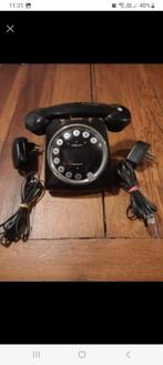 Téléphone sans fils retro noir, Télécoms, Comme neuf, Enlèvement ou Envoi, 1 combiné
