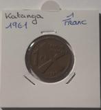 Belgisch Congo katanga 1 frank 1960, Postzegels en Munten, Munten | België, Verzenden