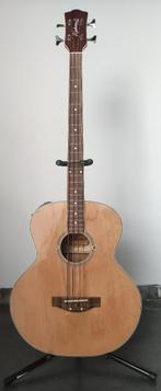 akoestische basgitaar ev. met tas en statief, Ophalen, Gebruikt, Akoestisch