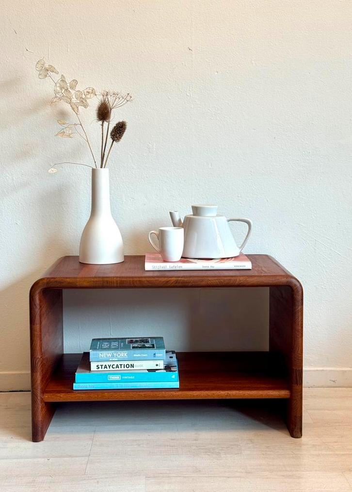 Vintage Deense salontafel / sidetable teak jaren 60, Huis en Inrichting, Tafels | Sidetables, Zo goed als nieuw, Ophalen