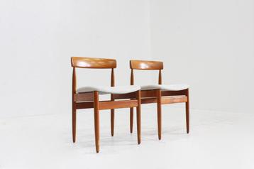 2 Vintage Deense teak eetkamer stoelen Farsø Stolefabrik beschikbaar voor biedingen