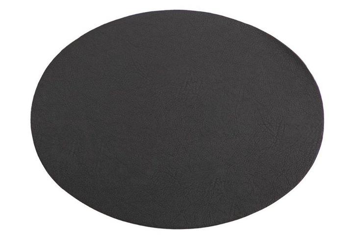 Ovale placemat in zwart imitatieleer | 45x33cm | 2 zijdig, Maison & Meubles, Cuisine | Linge de cuisine, Neuf, Set de table, Noir
