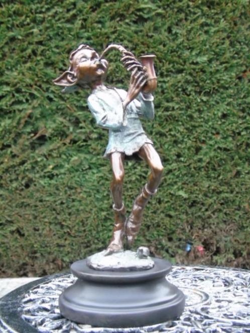 statue un troll ou lutin joueur de saxophone en bronze signé, Antiquités & Art, Antiquités | Bronze & Cuivre, Bronze, Enlèvement ou Envoi